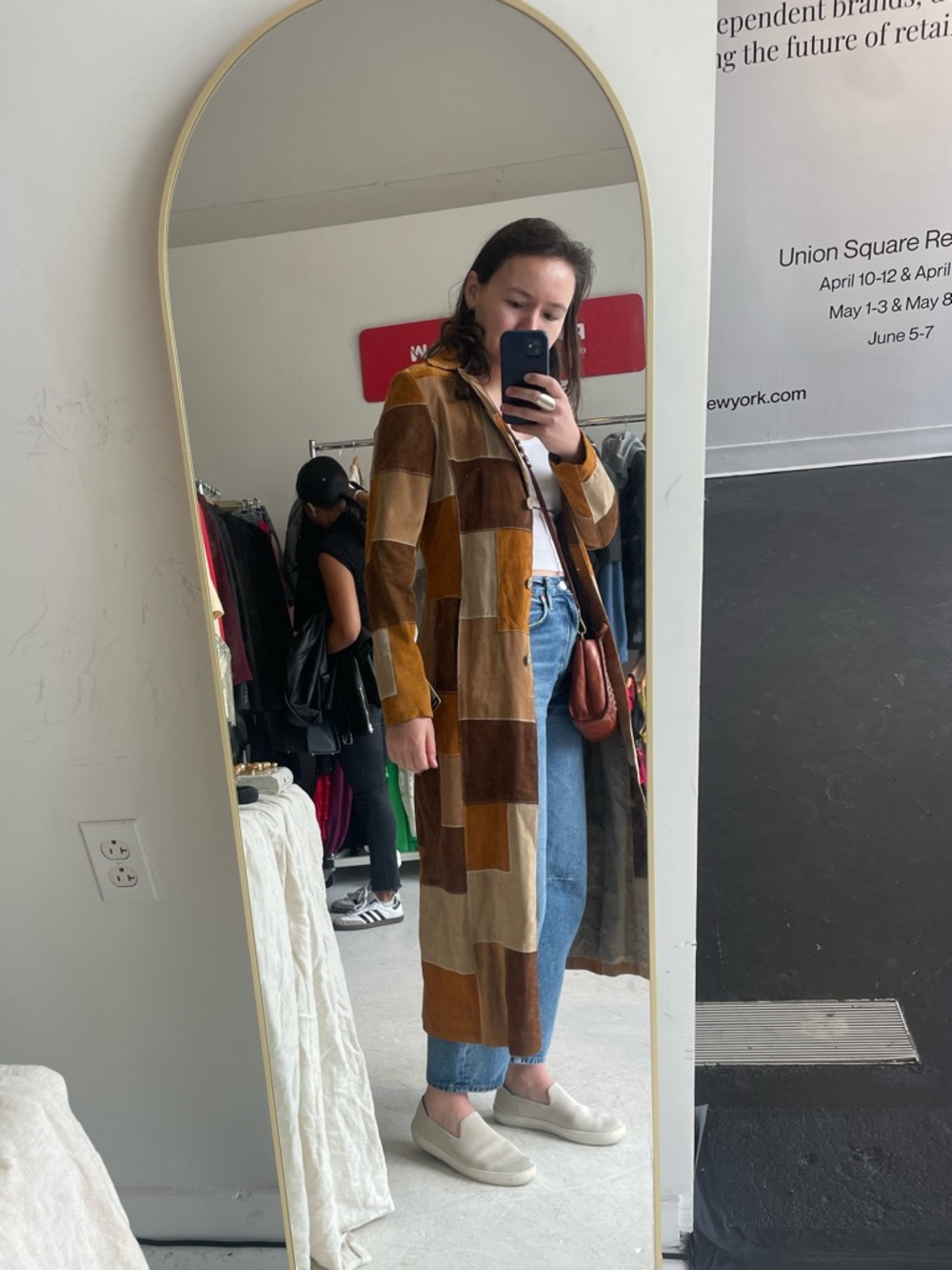 Vintage Wilsons Leather Patchwork Suede Jacket 90s - Picture 5 of 6